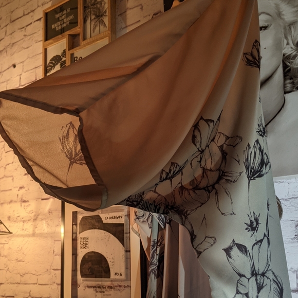 H&M Ombre Watercolor Floral Shawl Kimono Jacket - Picture 16 of 16